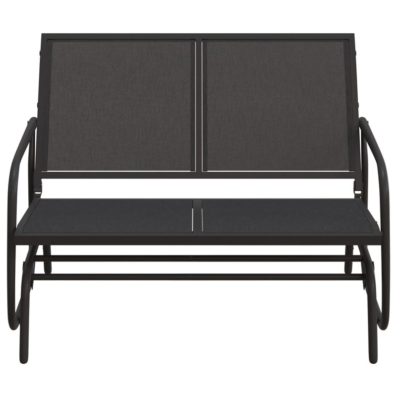 Garden Glider Bench Black 120.5x76x86.5 cm Textilene&Steel