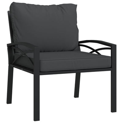 Garden Chair with Grey Cushions 68x76x79 cm Steel