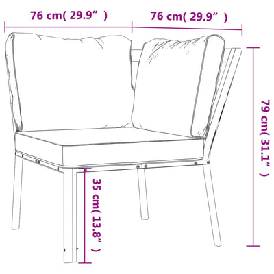 Garden Chair with Grey Cushions 76x76x79 cm Steel