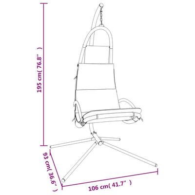 Garden Swing Chair with Cushion Dark Grey Oxford Fabric&Steel