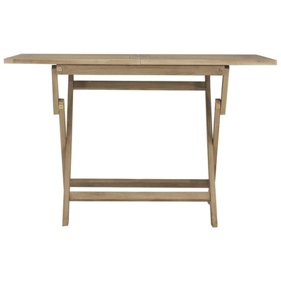 Folding Garden Table Grey 120x70x75 cm Solid Wood Teak