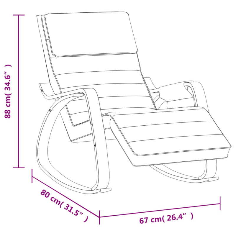 Rocking Chair Light Grey Fabric