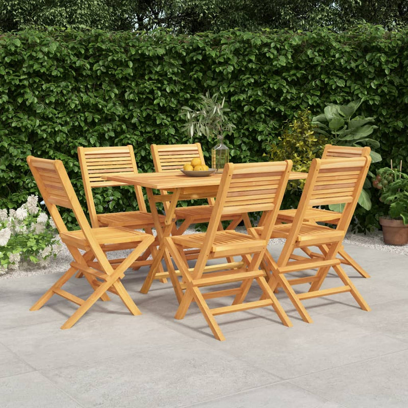 7 Piece Garden Dining Set Solid Wood Teak