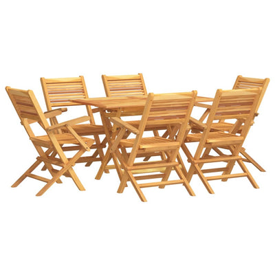 7 Piece Garden Dining Set Solid Wood Teak