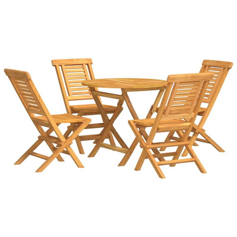 5 Piece Garden Dining Set Solid Wood Teak