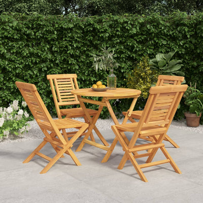 5 Piece Garden Dining Set Solid Wood Teak