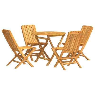 5 Piece Garden Dining Set Solid Wood Teak