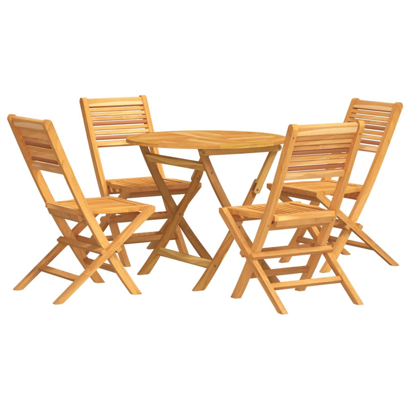 5 Piece Garden Dining Set Solid Wood Teak