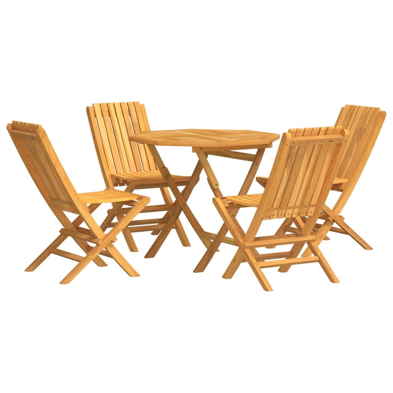 5 Piece Garden Dining Set Solid Wood Teak