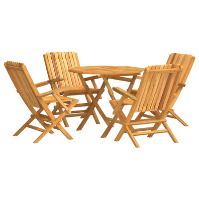 5 Piece Garden Dining Set Solid Wood Teak