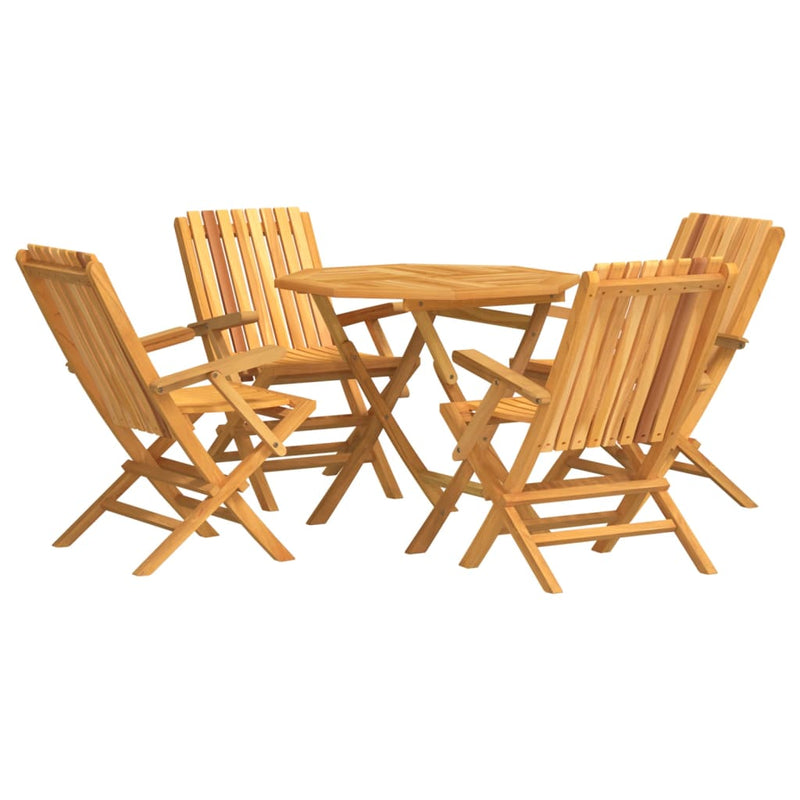 5 Piece Garden Dining Set Solid Wood Teak