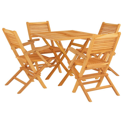 5 Piece Garden Dining Set Solid Wood Teak