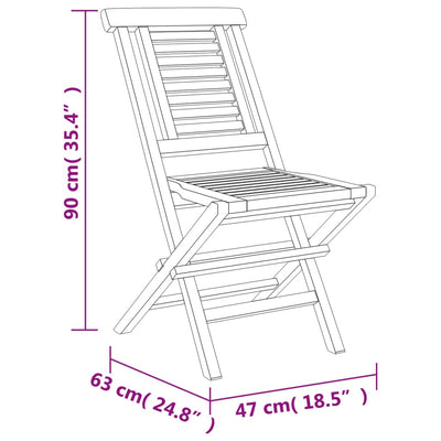 Folding Garden Chairs 4 pcs 47x63x90 cm Solid Wood Teak