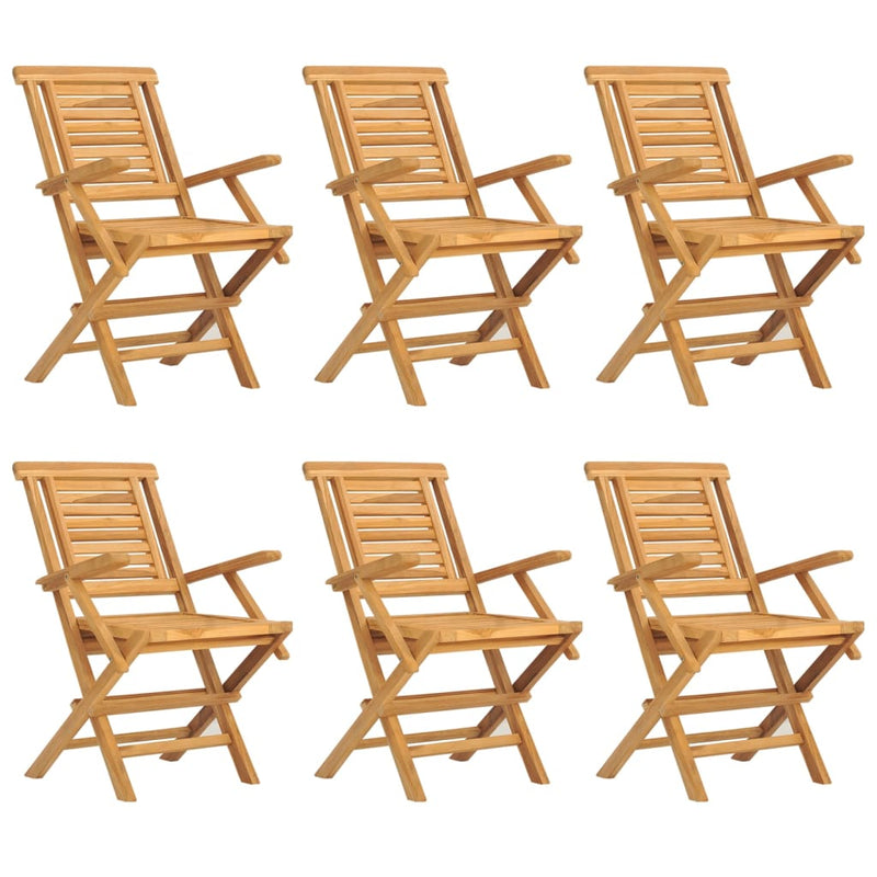 Folding Garden Chairs 6 pcs 56x63x90 cm Solid Wood Teak