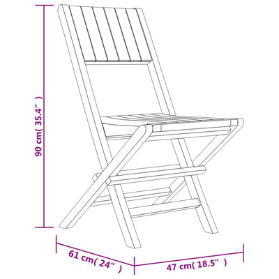 Folding Garden Chairs 4 pcs 47x61x90 cm Solid Wood Teak