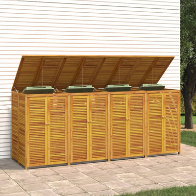 Quadruple Garbage Bin Shed 280x89x117 cm Solid Wood Acacia