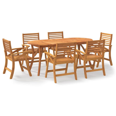 7 Piece Garden Dining Set Solid Wood Acacia