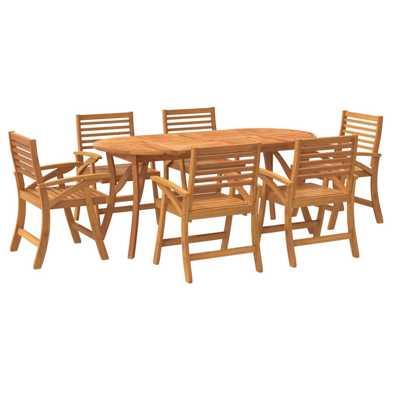 7 Piece Garden Dining Set Solid Wood Acacia