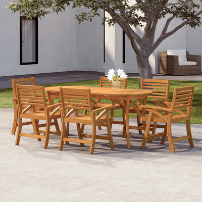 7 Piece Garden Dining Set Solid Wood Acacia