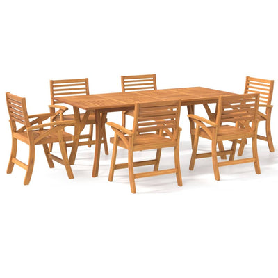 7 Piece Garden Dining Set Solid Wood Acacia