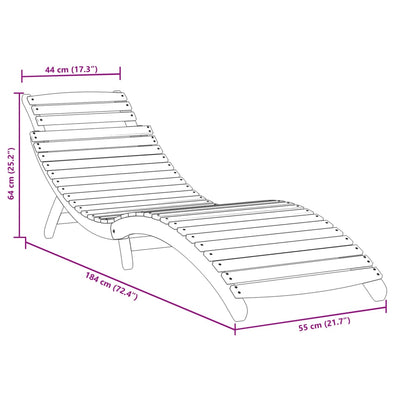 Sun Loungers 2 pcs Grey 184x55x64 cm Solid Wood Acacia