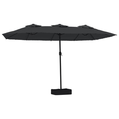 Double-Head Garden Parasol Black 449x245 cm