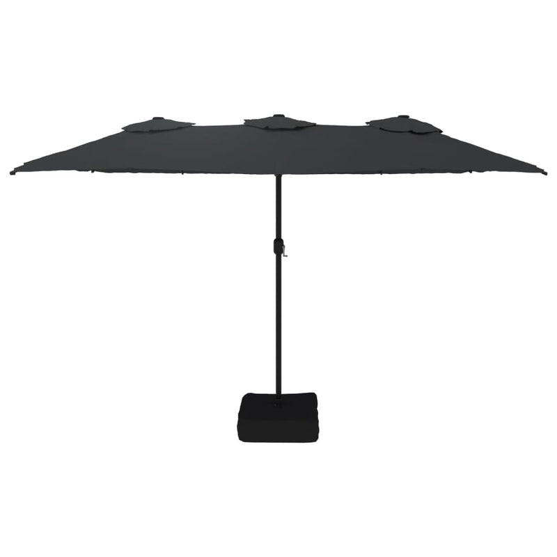 Double-Head Garden Parasol Black 449x245 cm