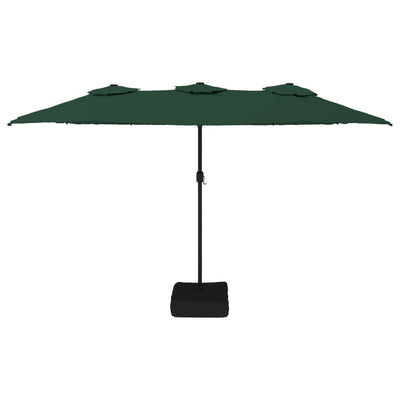 Double-Head Garden Parasol with LEDs Green 449x245 cm