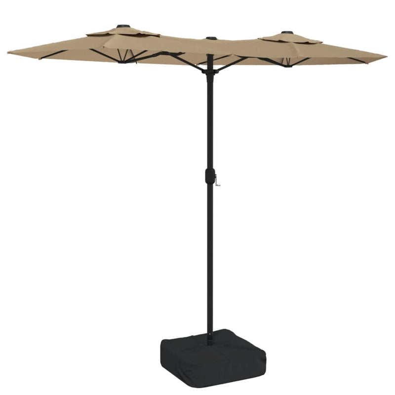 Double-Head Garden Parasol Taupe 316x240 cm