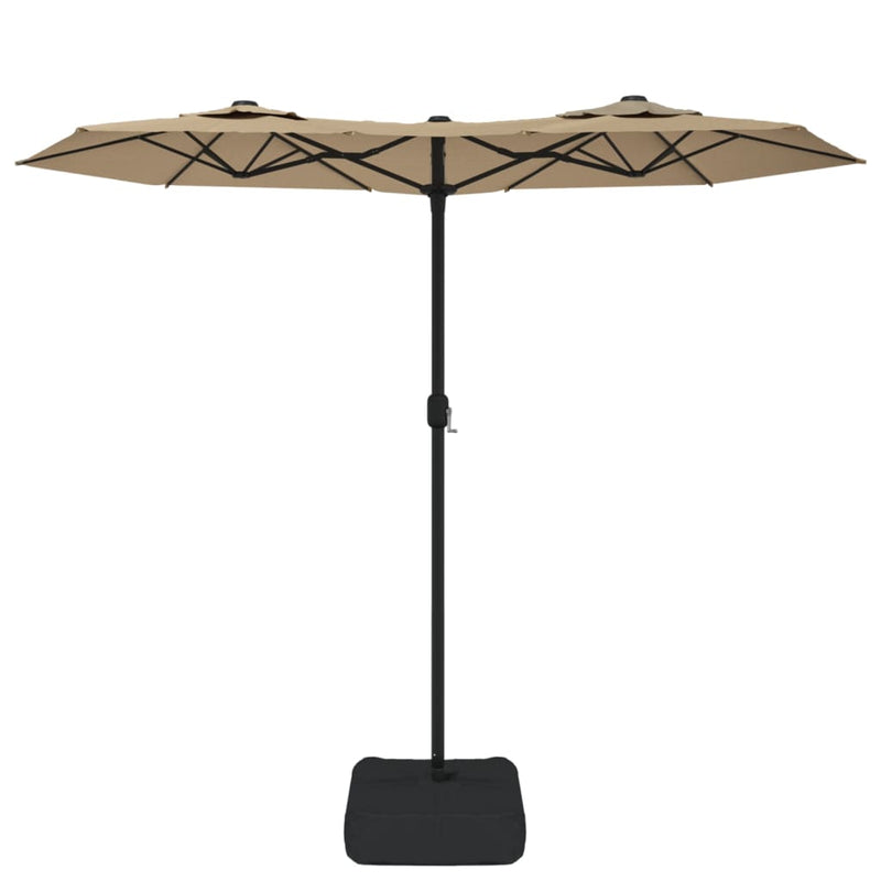 Double-Head Garden Parasol Taupe 316x240 cm