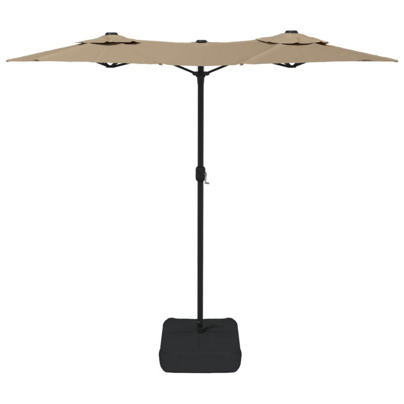 Double-Head Garden Parasol Taupe 316x240 cm