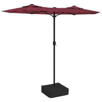 Double-Head Garden Parasol Bordeaux Red 316x240 cm