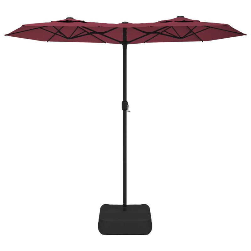 Double-Head Garden Parasol Bordeaux Red 316x240 cm