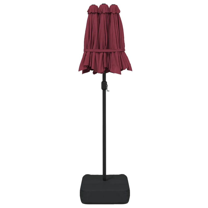 Double-Head Garden Parasol Bordeaux Red 316x240 cm