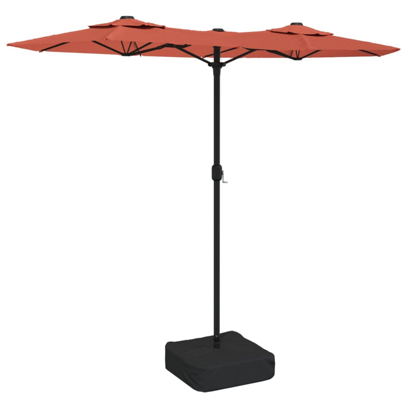 Double-Head Garden Parasol Terracotta 316x240 cm