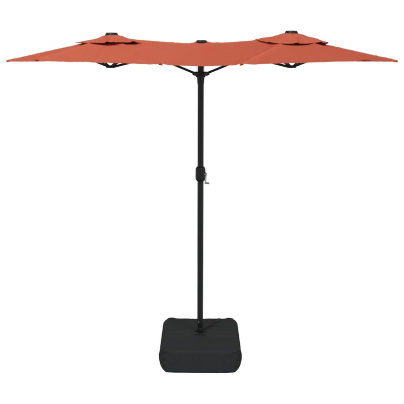 Double-Head Garden Parasol Terracotta 316x240 cm