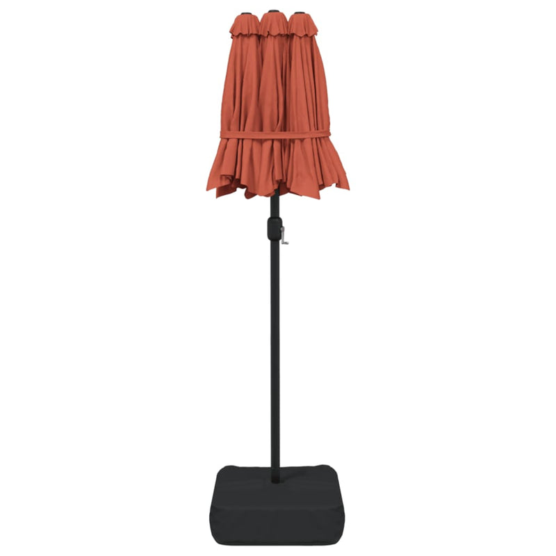 Double-Head Garden Parasol Terracotta 316x240 cm