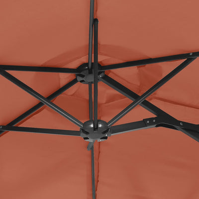 Double-Head Garden Parasol Terracotta 316x240 cm