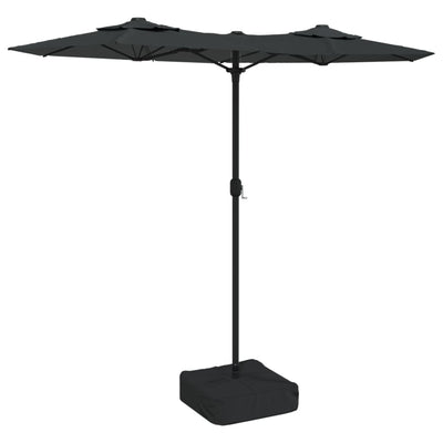 Double-Head Garden Parasol with LEDs Anthracite 316x240 cm