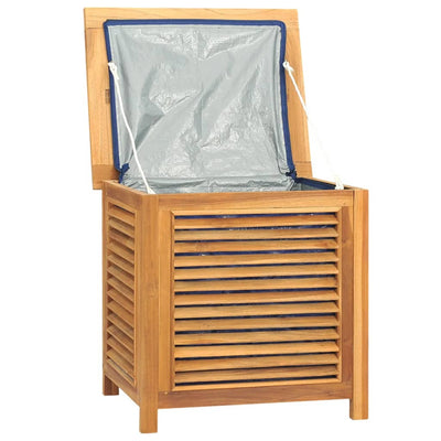 Garden Storage Box with Bag 60x50x58 cm Solid Wood Teak