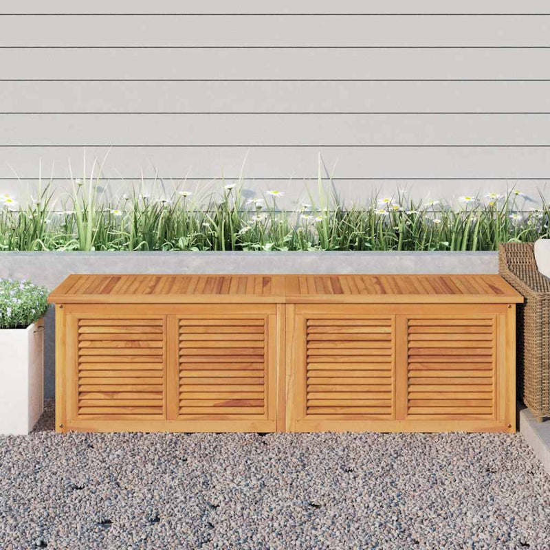 Garden Storage Box with Bag 175x50x55 cm Solid Wood Teak