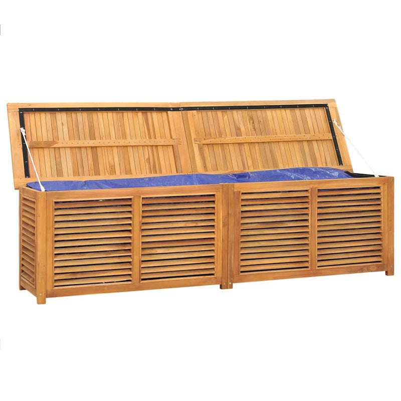 Garden Storage Box with Bag 200x50x55 cm Solid Wood Teak