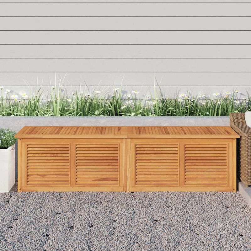 Garden Storage Box with Bag 200x50x55 cm Solid Wood Teak