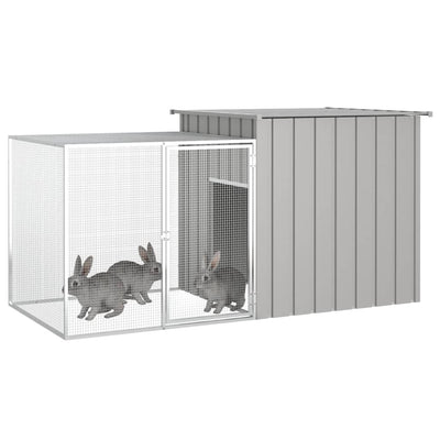 Rabbit Cage Grey 200x91x100 cm Galvanised Steel