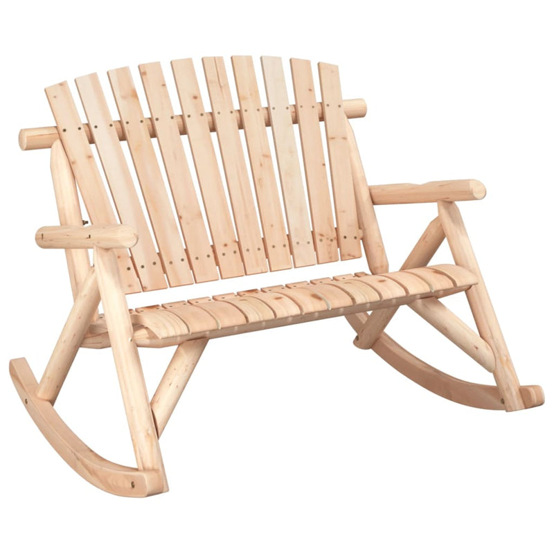 2-Seater Garden Rocking Bench 123x96x102 cm Solid Wood Spruce