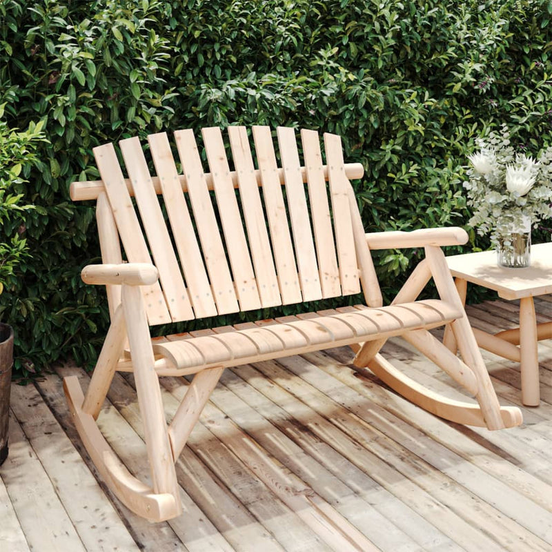 2-Seater Garden Rocking Bench 123x96x102 cm Solid Wood Spruce