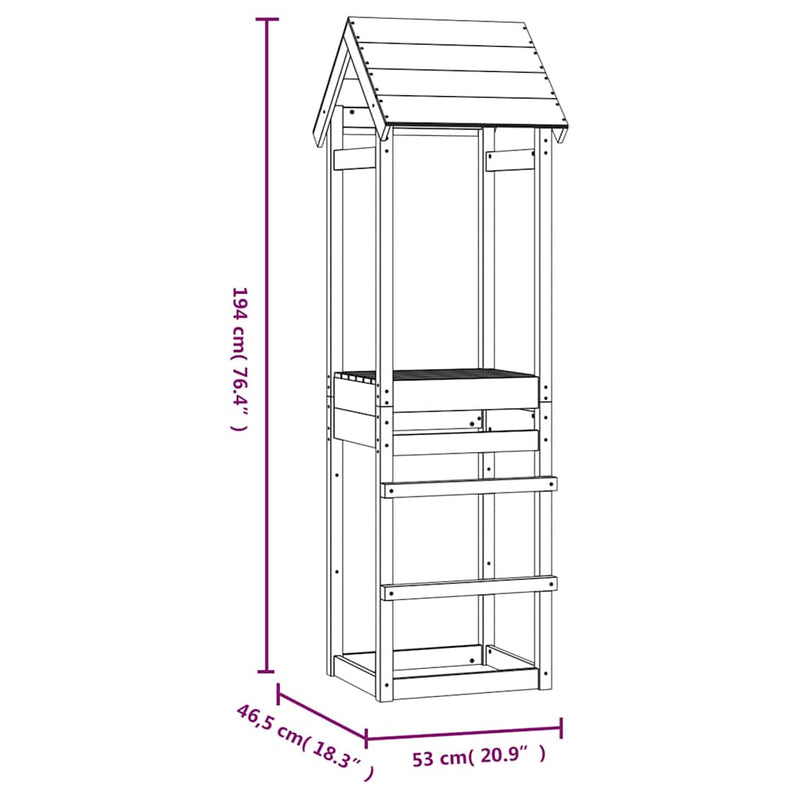 Play Tower 53x46.5x194 cm Solid Wood Pine