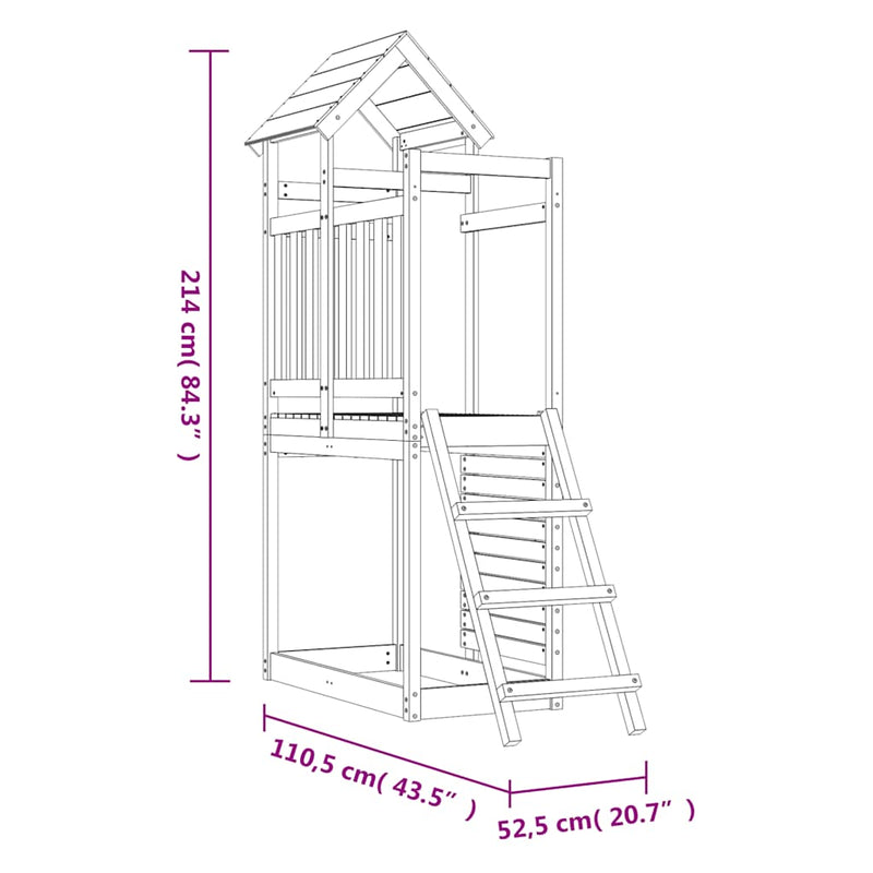 Outdoor Playset 52.5x110.5x214 cm Impregnated Wood Pine