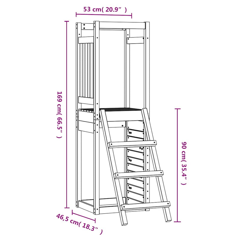 Outdoor Playset 53x46.5x169 cm Solid Wood Pine