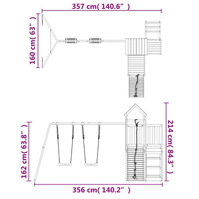 Outdoor Playset Solid Wood Pine